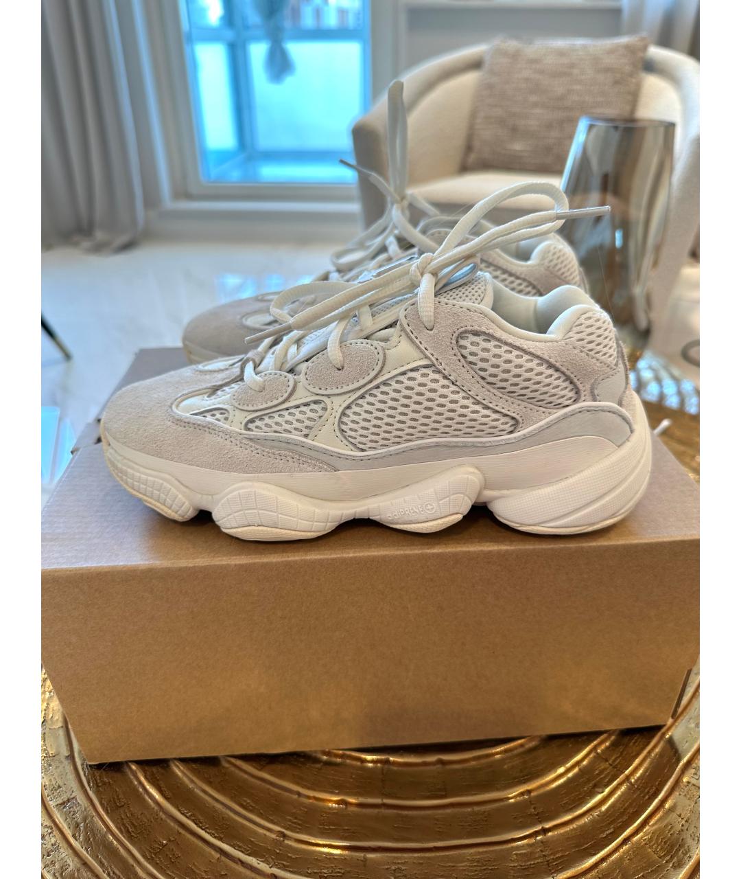ADIDAS YEEZY Белые замшевые кроссовки, фото 4