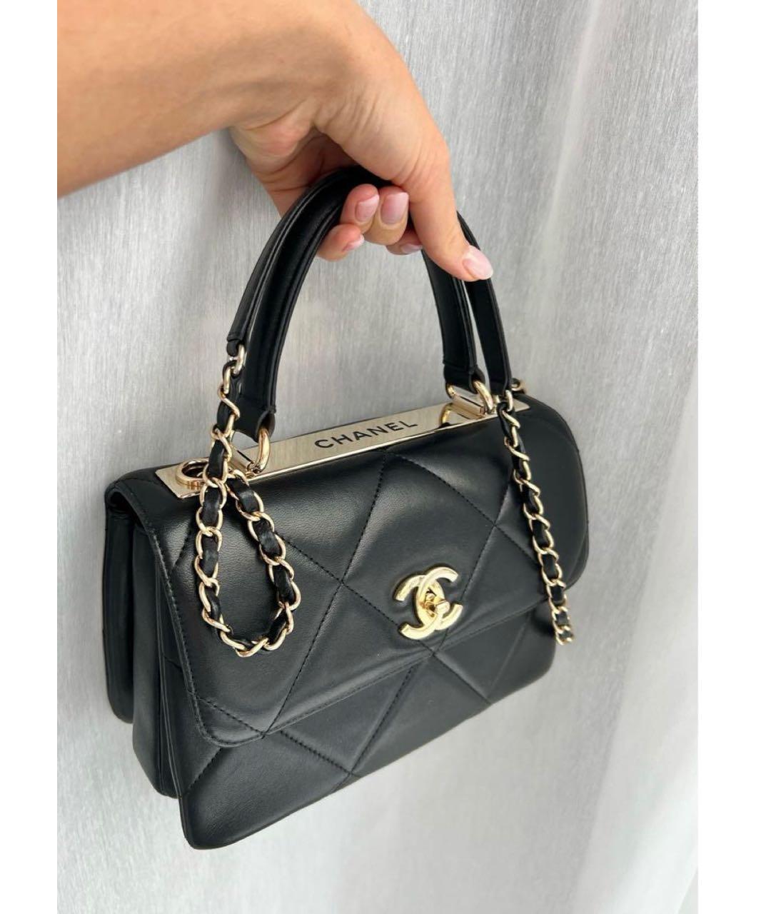 CHANEL Черная кожаная сумка с короткими ручками, фото 2
