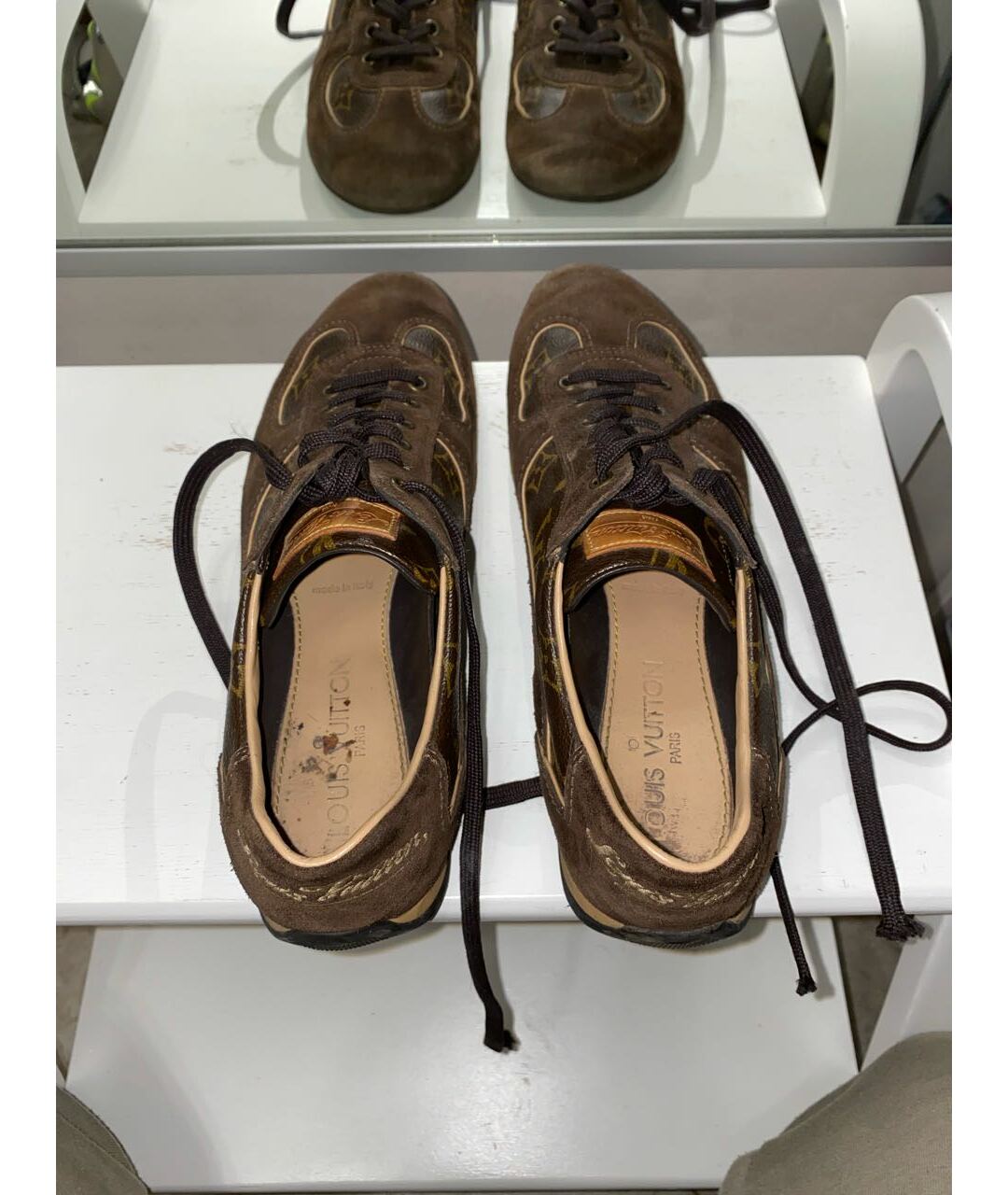 LOUIS VUITTON PRE-OWNED Коричневые кроссовки, фото 3