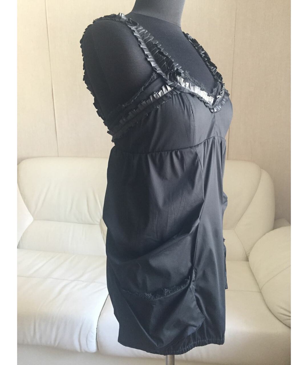ANNA MOLINARI Черное хлопковое коктейльное платье, фото 8