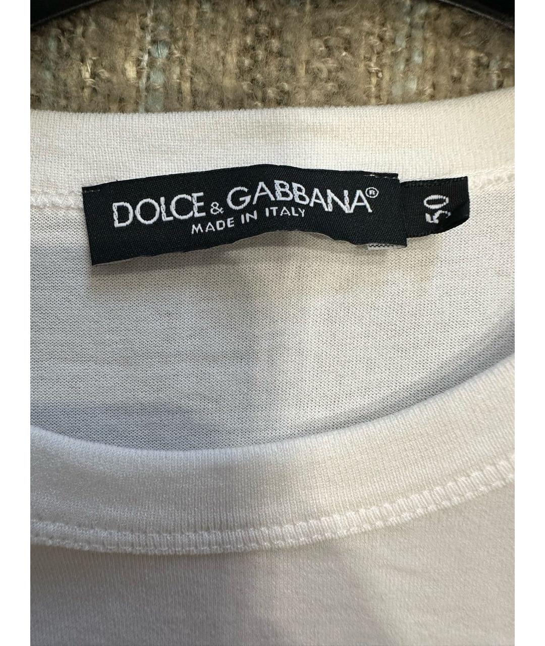 DOLCE&GABBANA Белая хлопковая футболка, фото 3