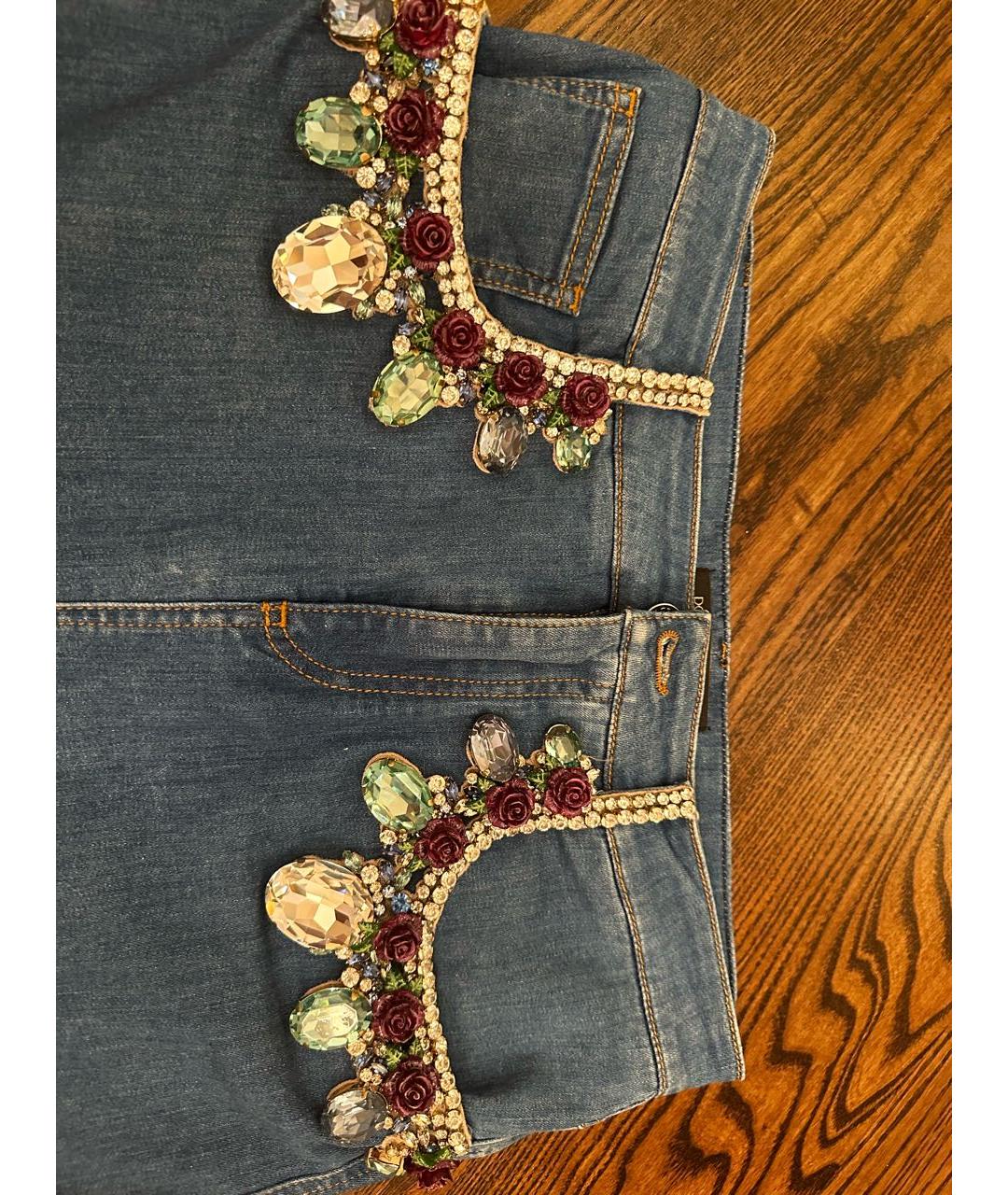 DOLCE&GABBANA Синяя хлопковая юбка мини, фото 7