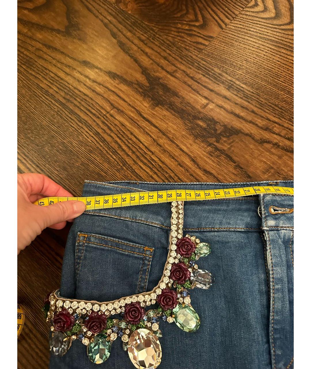 DOLCE&GABBANA Синяя хлопковая юбка мини, фото 6