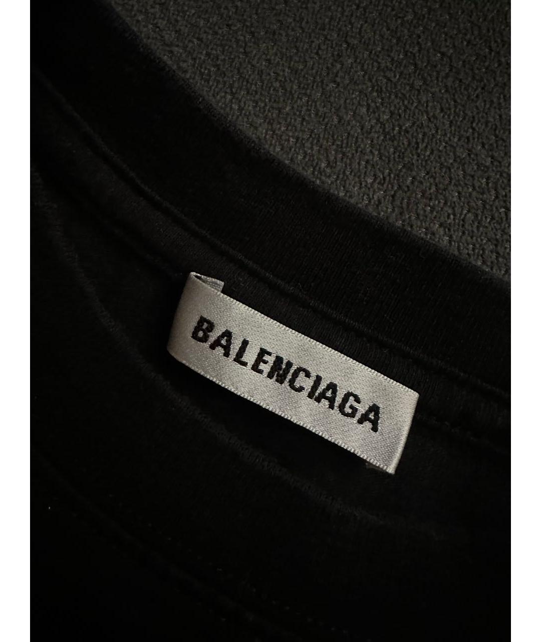 BALENCIAGA Черная хлопковая футболка, фото 3