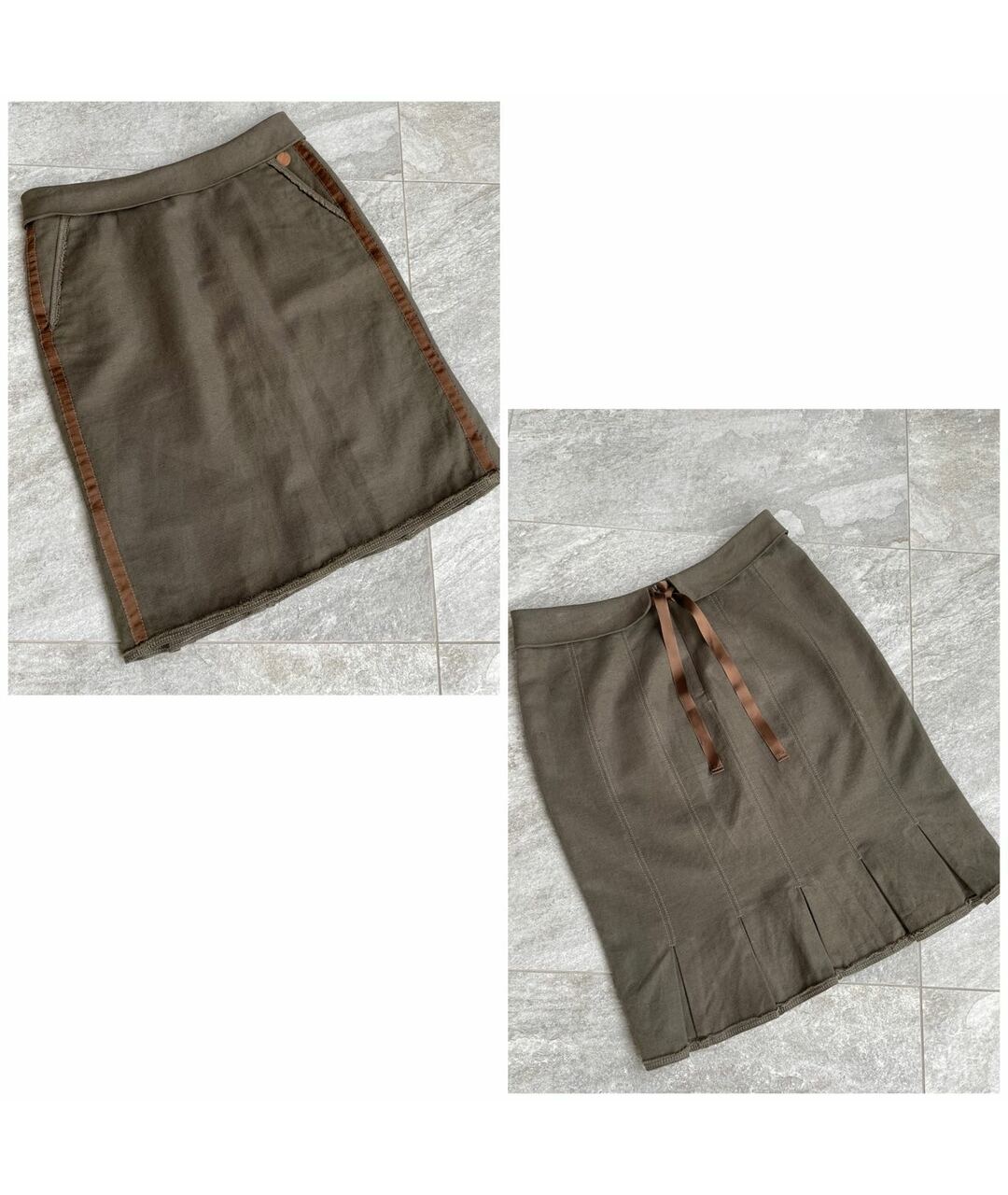 HUGO BOSS Хаки хлопковая юбка миди, фото 2