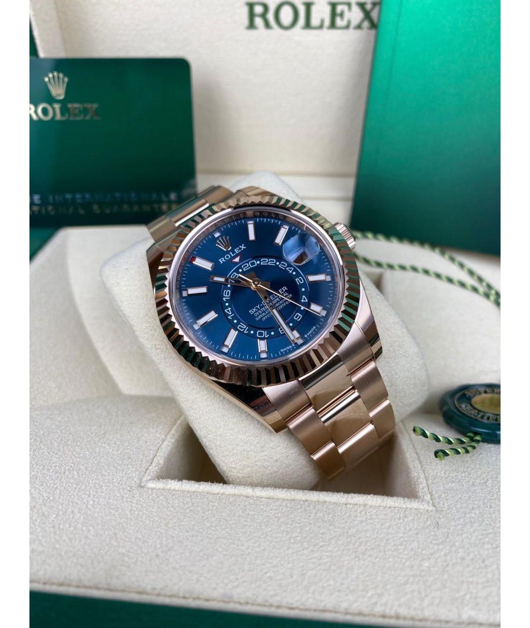 ROLEX Синие часы из розового золота, фото 2