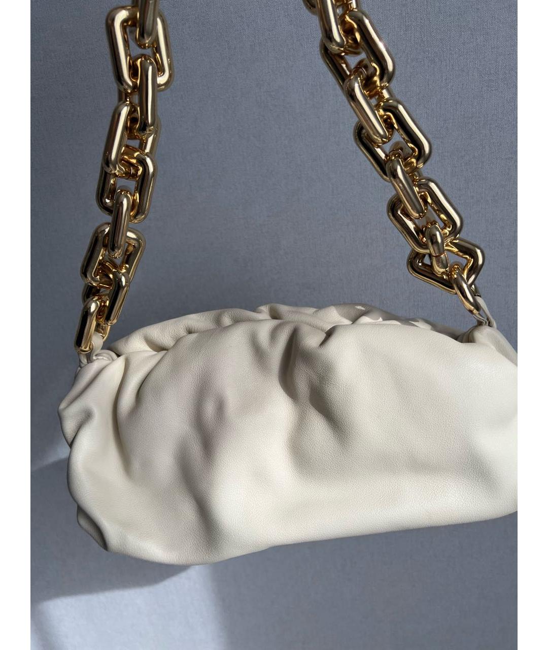 BOTTEGA VENETA Белая кожаная сумка через плечо, фото 2