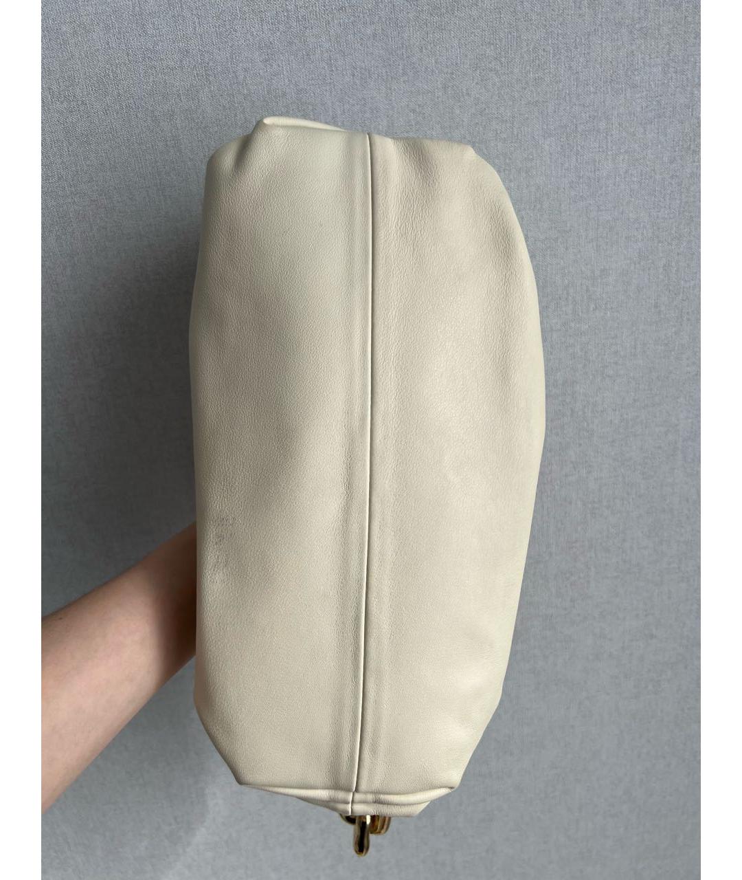 BOTTEGA VENETA Белая кожаная сумка через плечо, фото 4