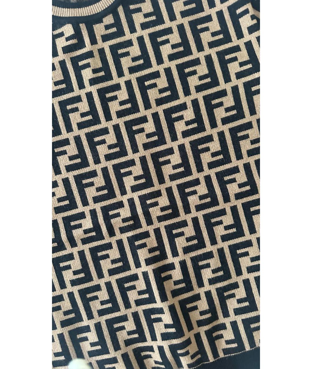 FENDI Коричневый вискозный джемпер / свитер, фото 4