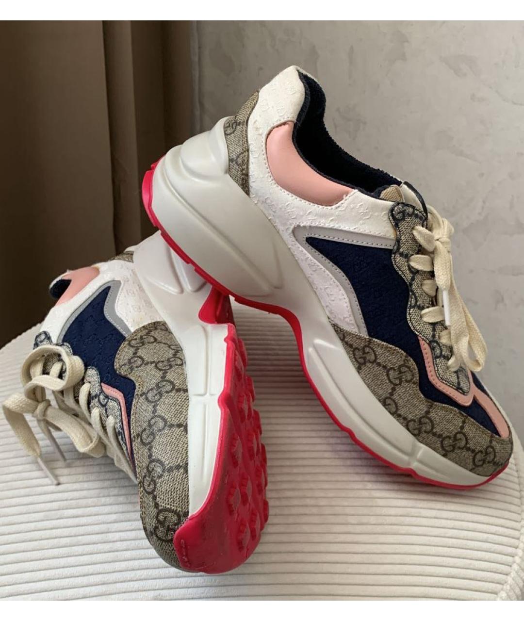 GUCCI Мульти текстильные кроссовки, фото 3