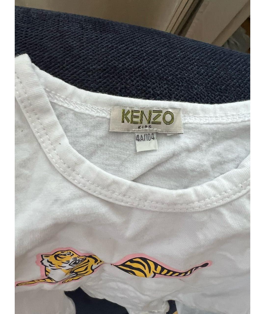 KENZO KIDS Белый хлопковый футболка / топ, фото 3