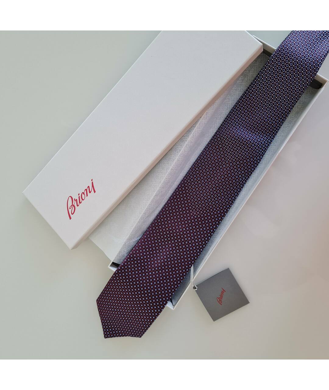 BRIONI Бордовый шелковый галстук, фото 2
