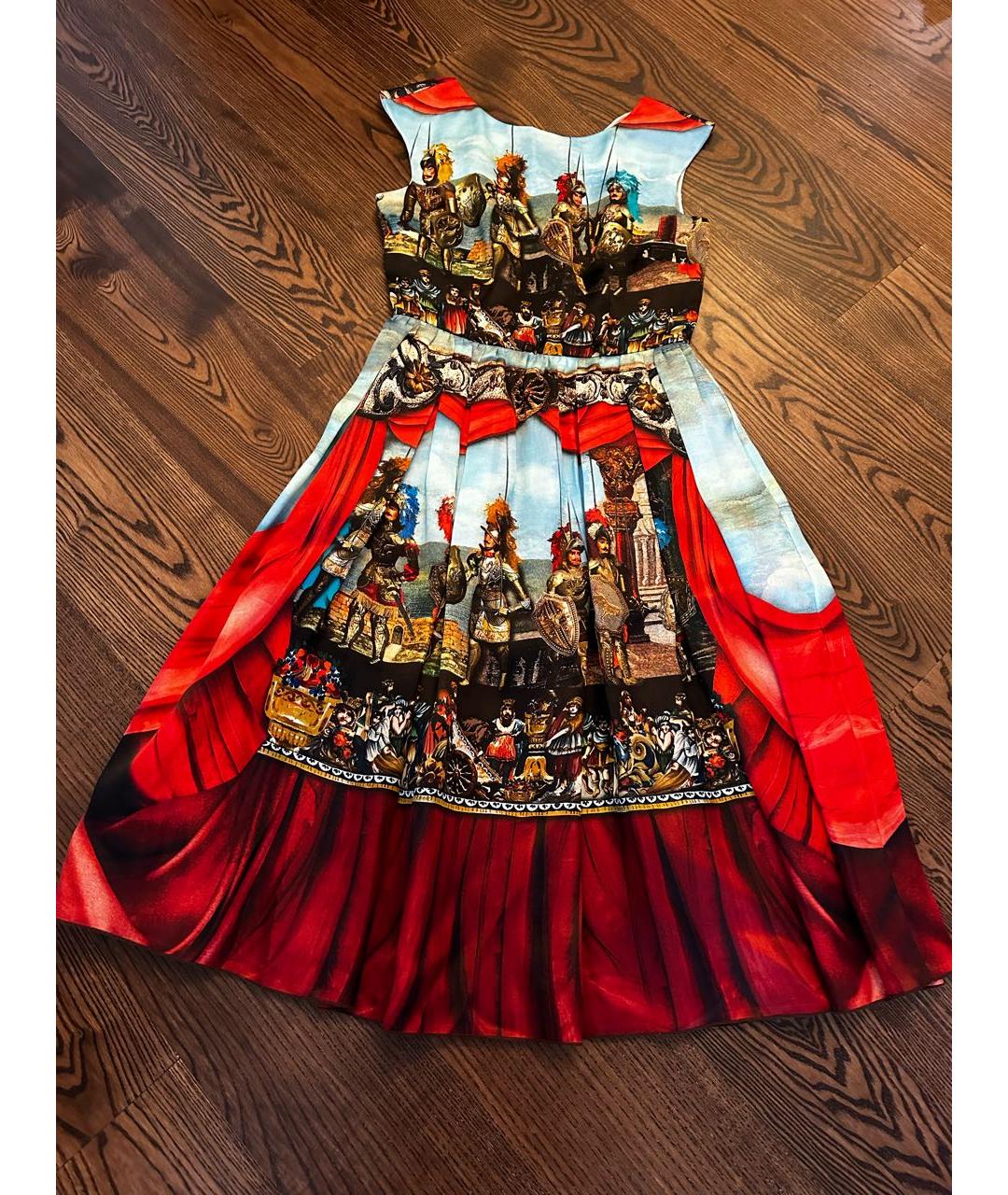 DOLCE&GABBANA Мульти шелковое коктейльное платье, фото 8