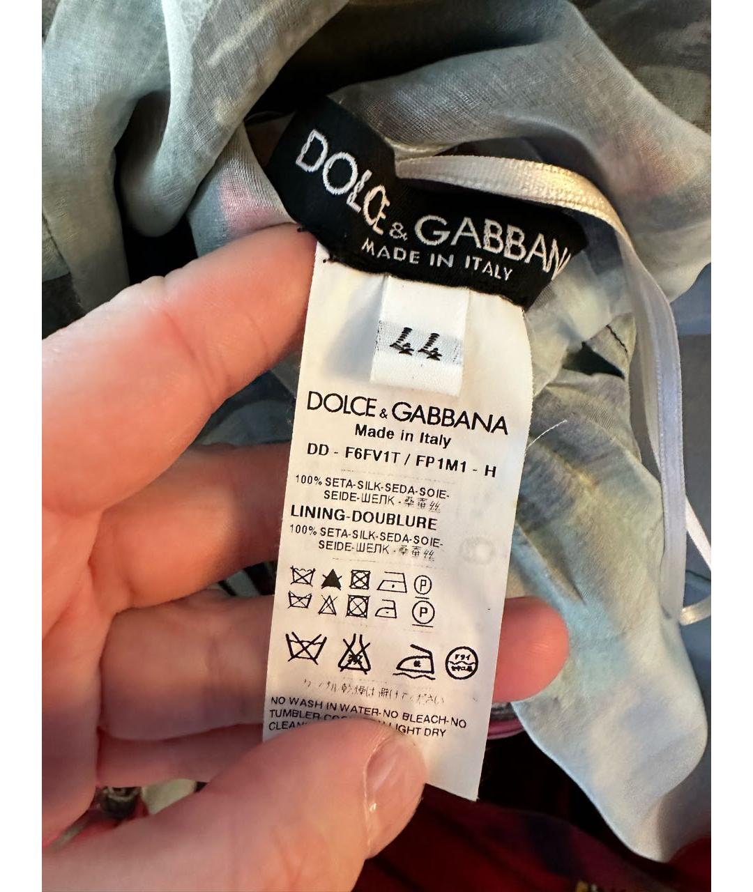 DOLCE&GABBANA Мульти шелковое коктейльное платье, фото 4