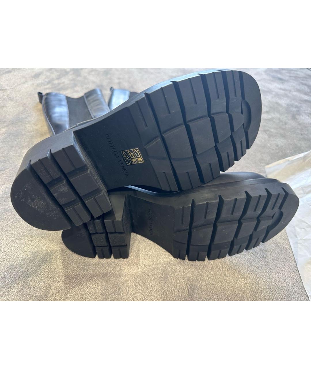BOTTEGA VENETA Черные кожаные сапоги, фото 6