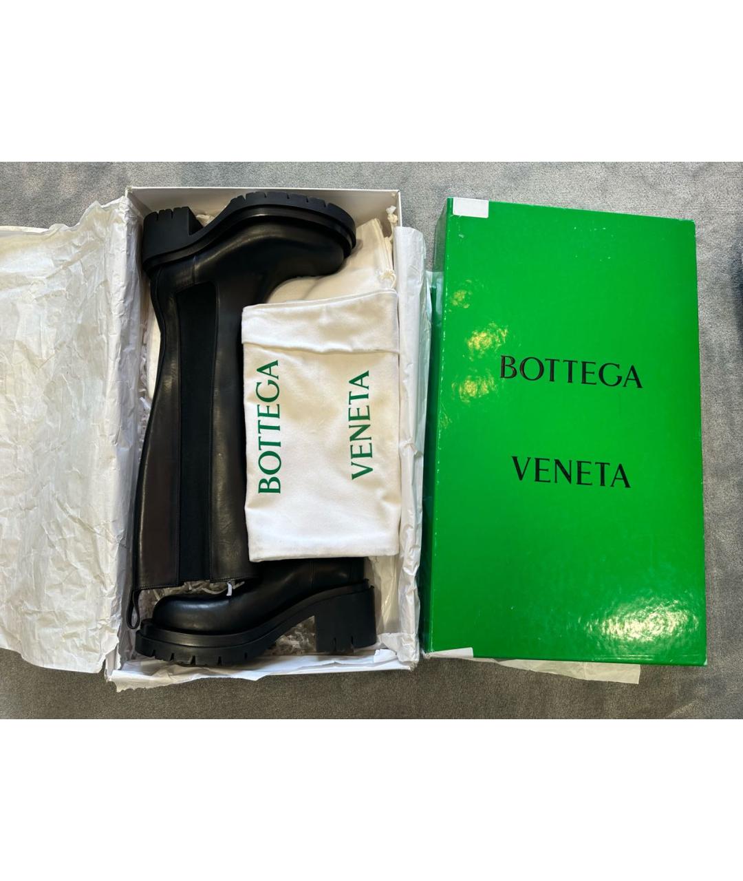 BOTTEGA VENETA Черные кожаные сапоги, фото 5