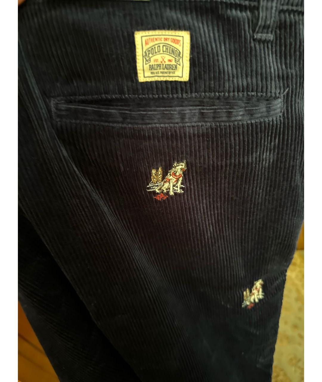 POLO RALPH LAUREN Темно-синие хлопковые повседневные брюки, фото 4