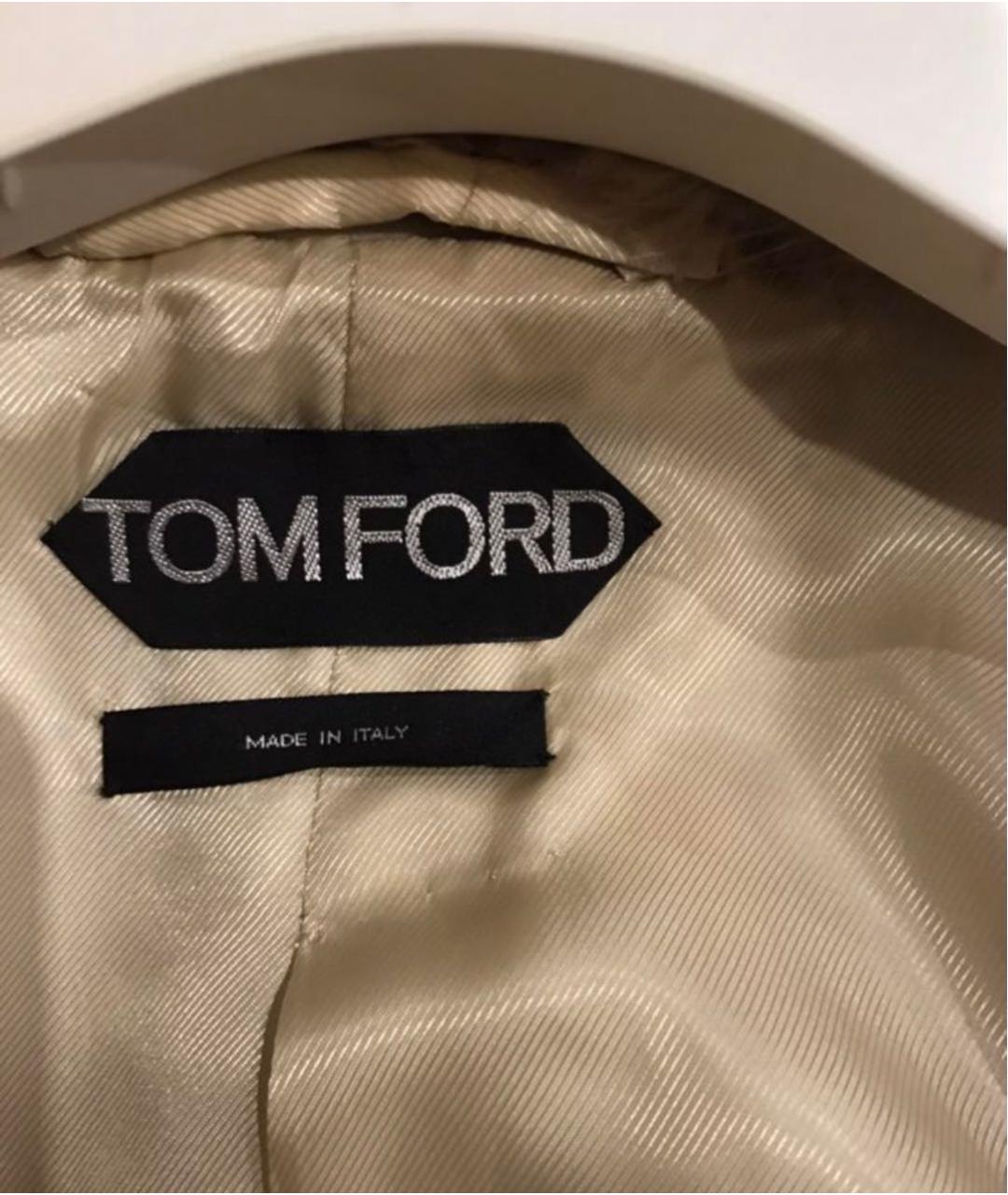 TOM FORD Бежевое шерстяное пальто, фото 3