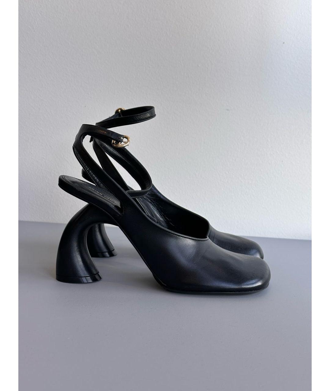 DRIES VAN NOTEN Черные кожаные босоножки, фото 9