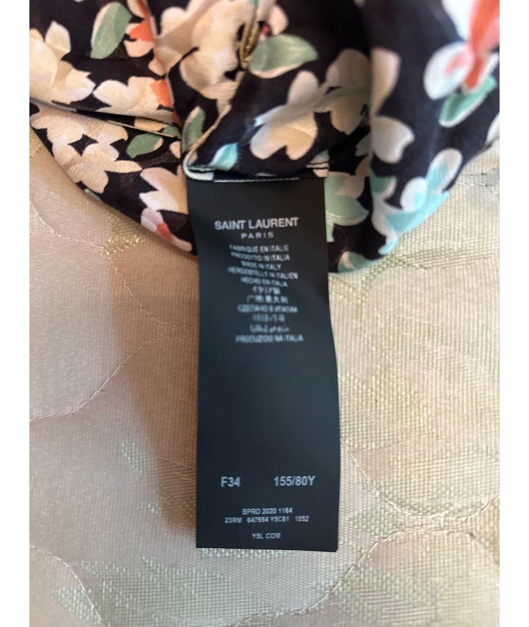 SAINT LAURENT Мульти шелковое повседневное платье, фото 3