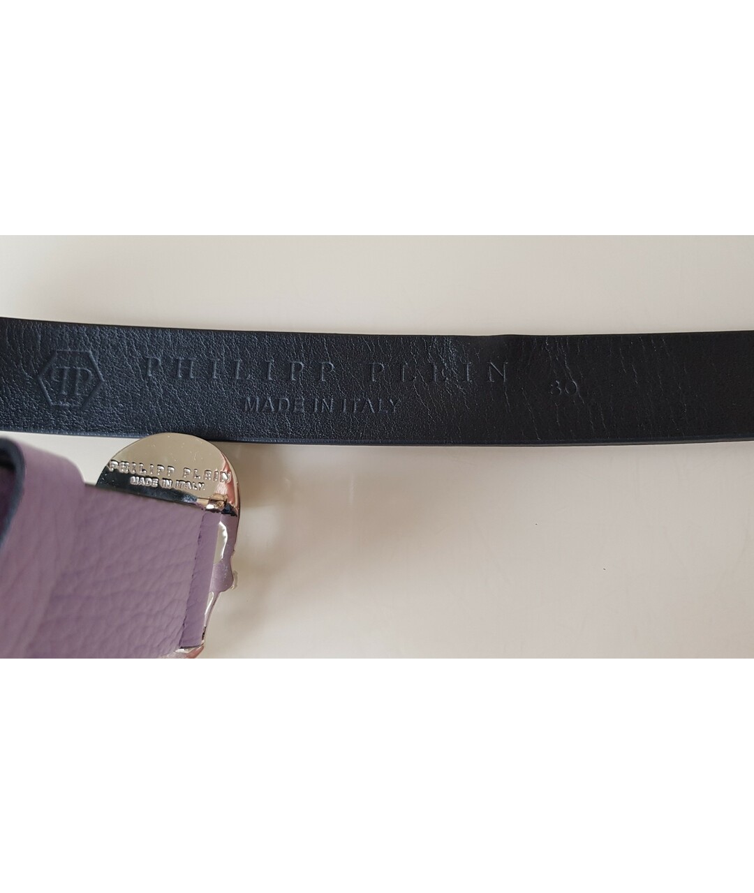 PHILIPP PLEIN Фиолетовый кожаный ремень, фото 3