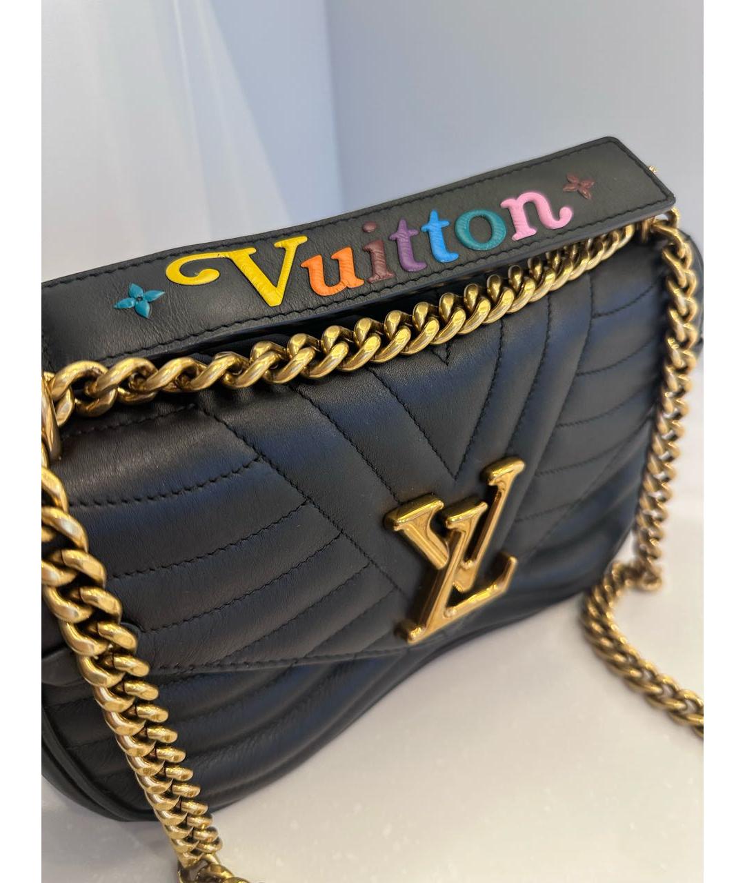 LOUIS VUITTON Черная кожаная сумка через плечо, фото 3