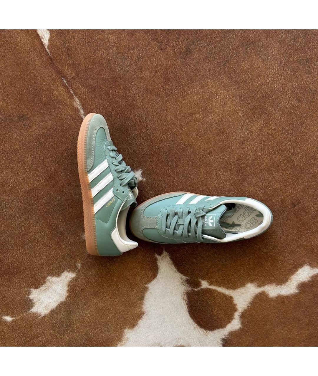 ADIDAS Зеленые кожаные кеды, фото 6