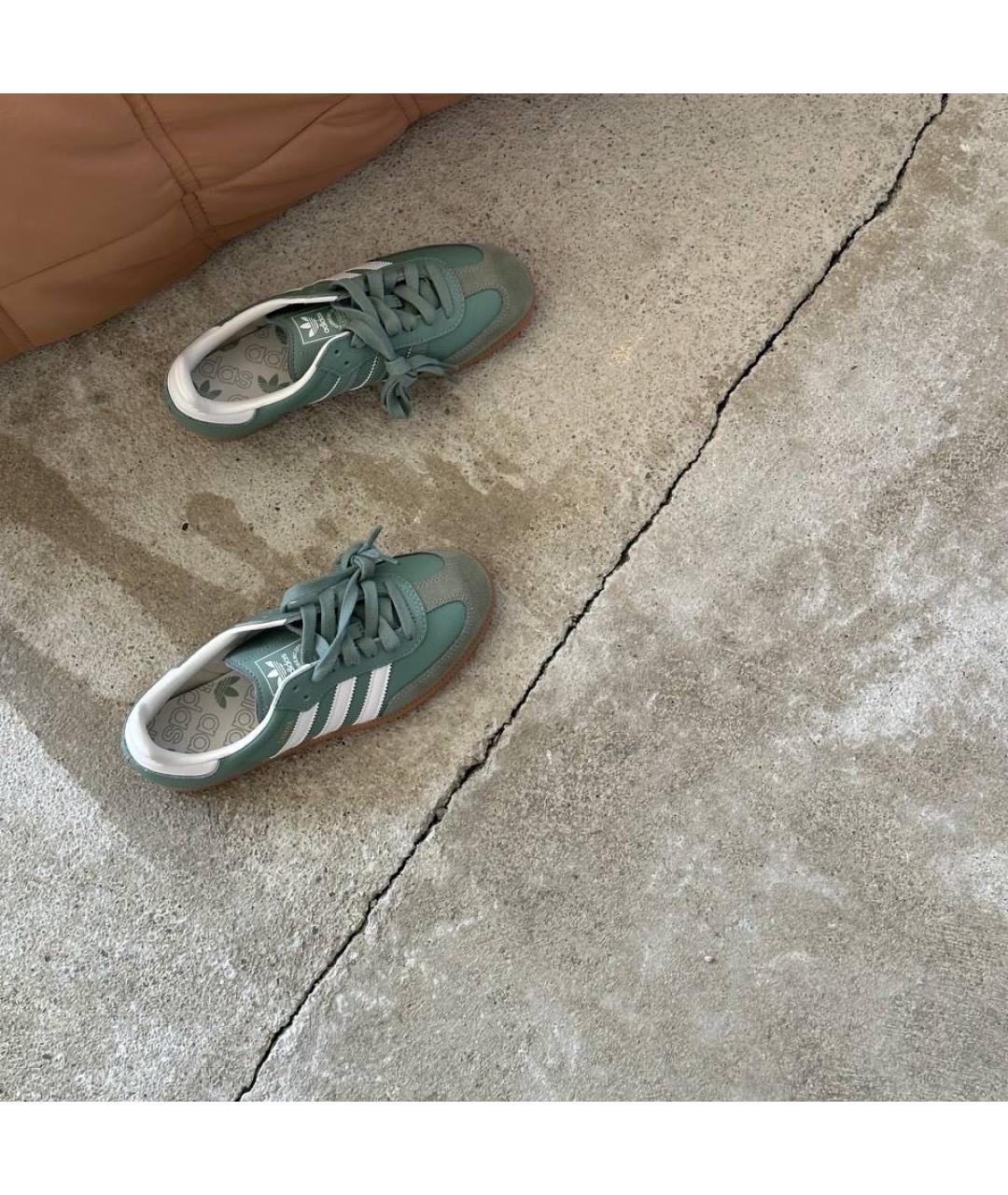 ADIDAS Зеленые кожаные кеды, фото 7