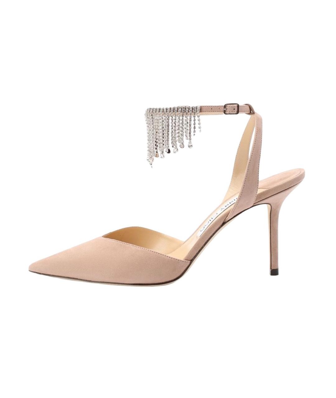 JIMMY CHOO Бежевые замшевые туфли, фото 7