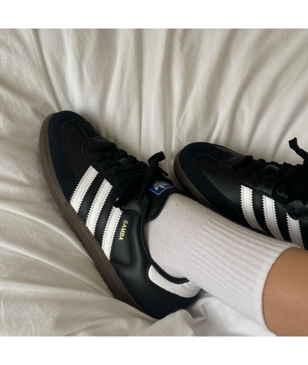 ADIDAS Черные кожаные кеды, фото 4