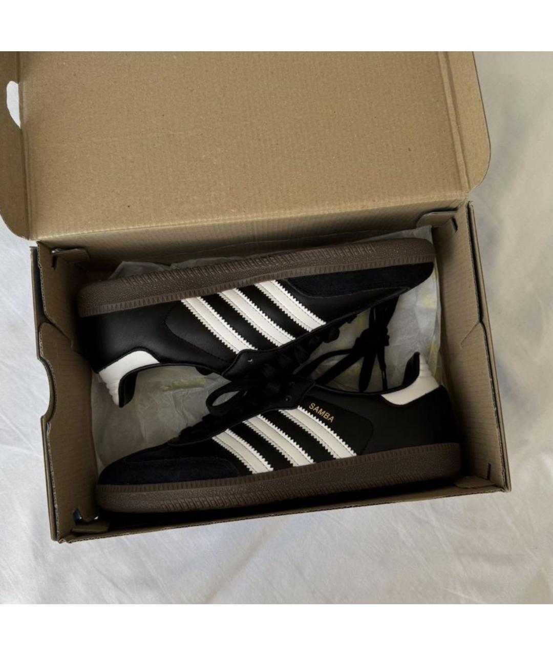 ADIDAS Черные кожаные кеды, фото 5