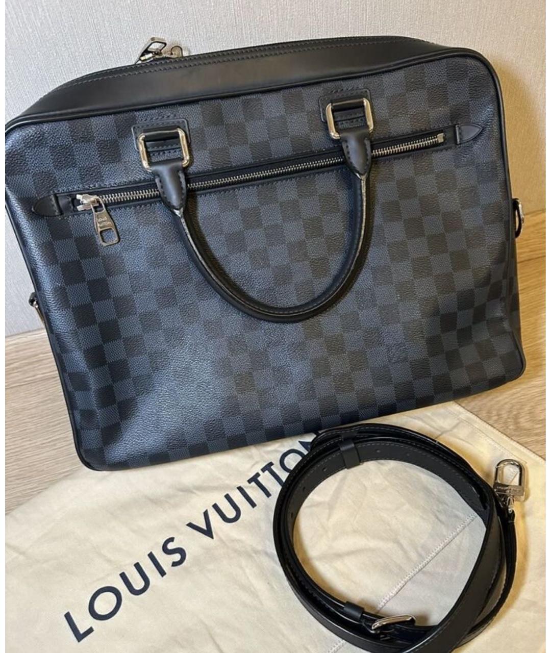 LOUIS VUITTON Антрацитовый портфель, фото 2