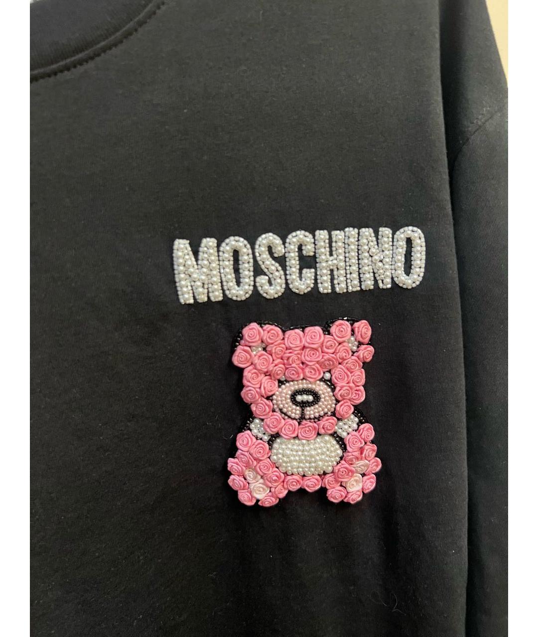 MOSCHINO Черный хлопко-эластановый джемпер / свитер, фото 5