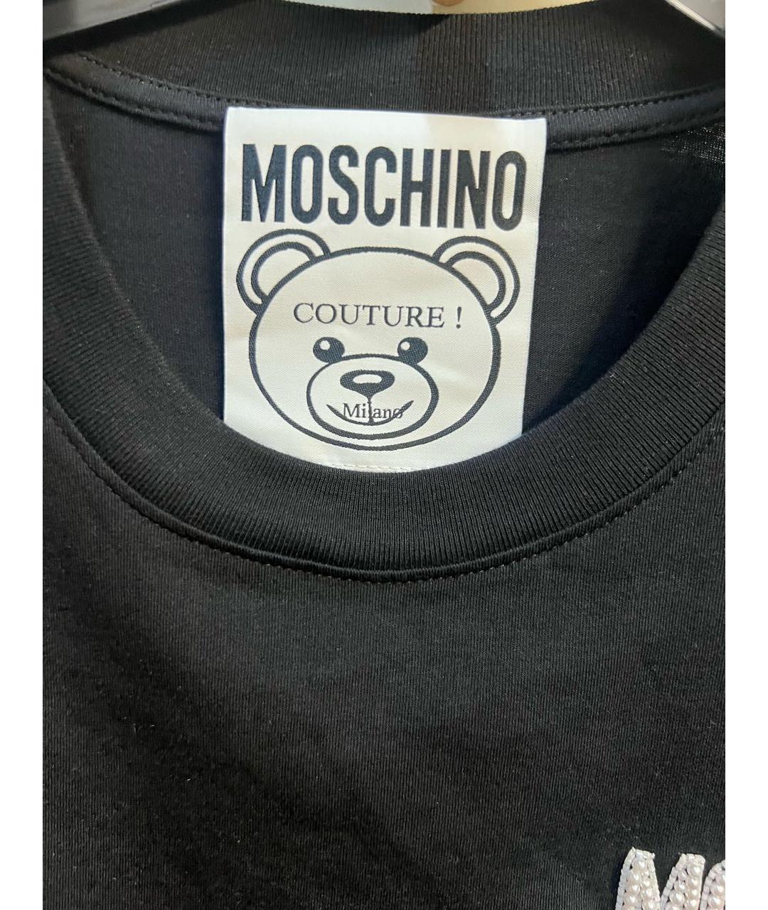 MOSCHINO Черный хлопко-эластановый джемпер / свитер, фото 6