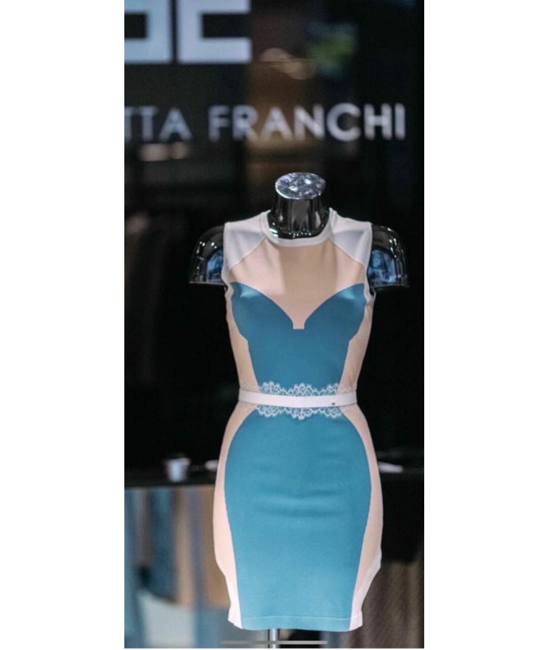 ELISABETTA FRANCHI Голубое платье, фото 4