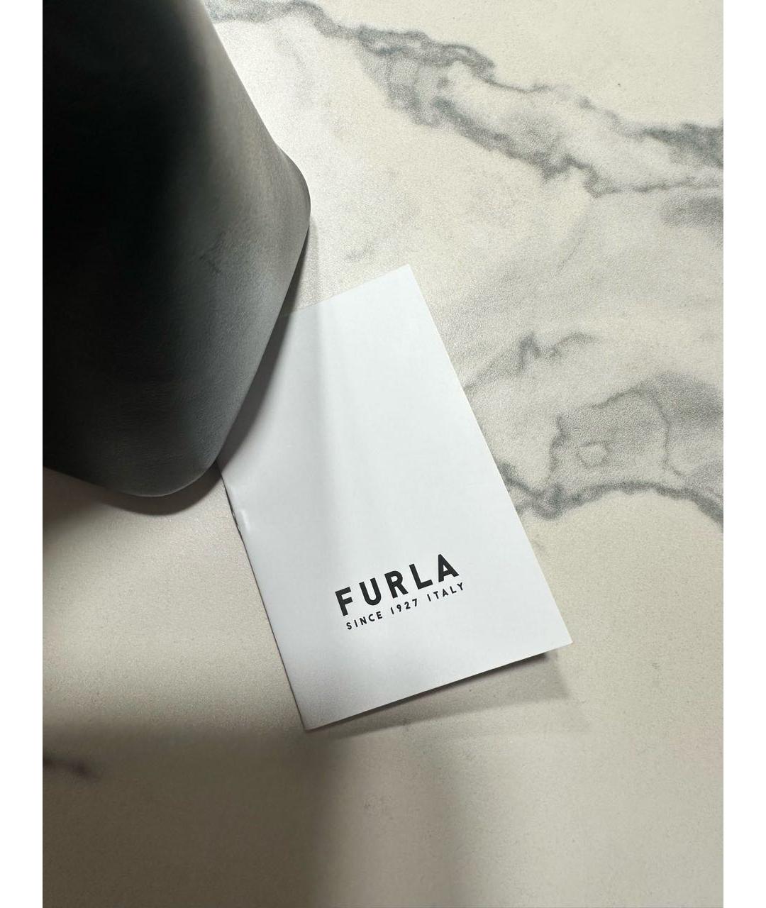 FURLA Черная кожаная сумка с короткими ручками, фото 8