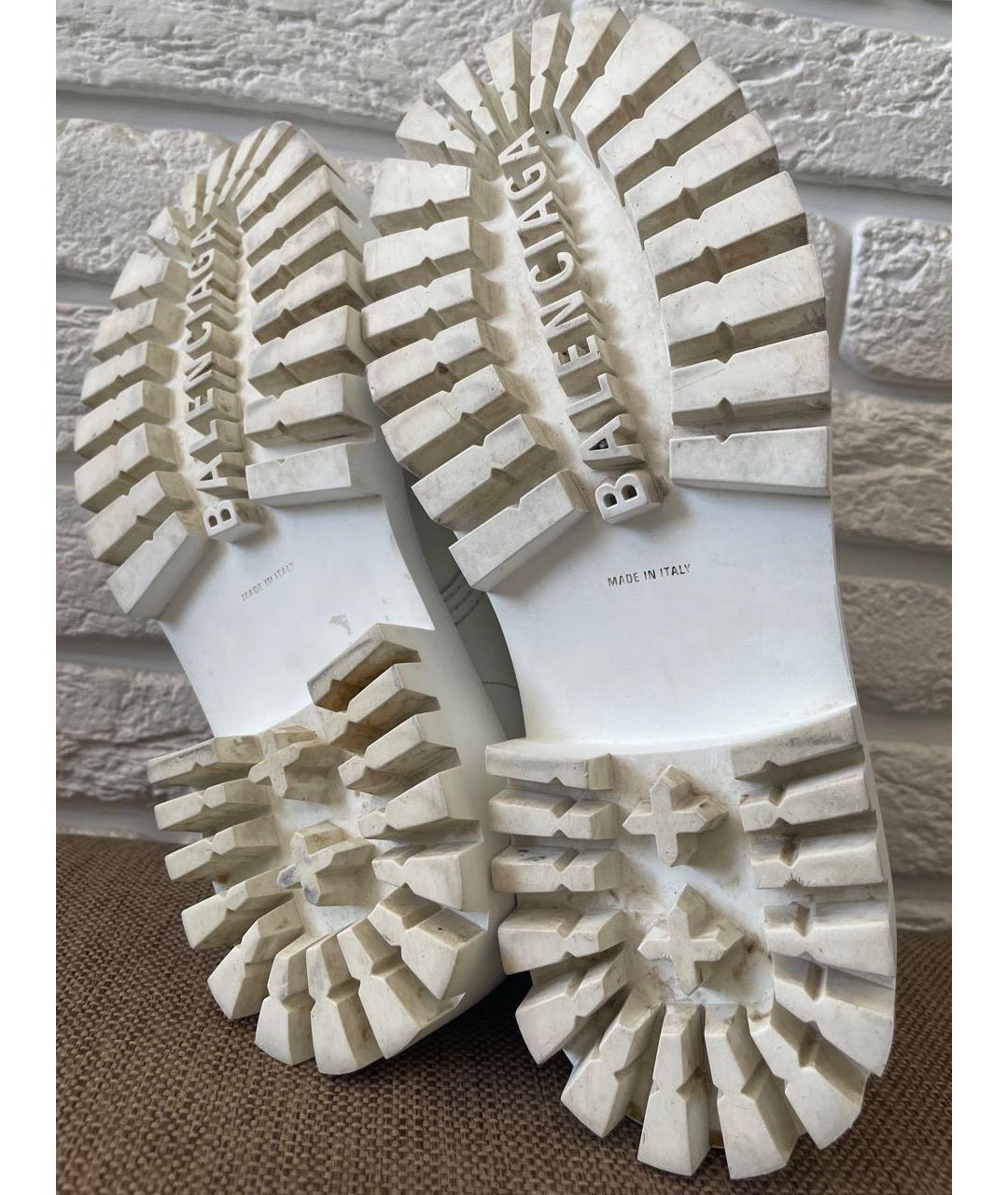 BALENCIAGA Белые кожаные ботильоны, фото 6