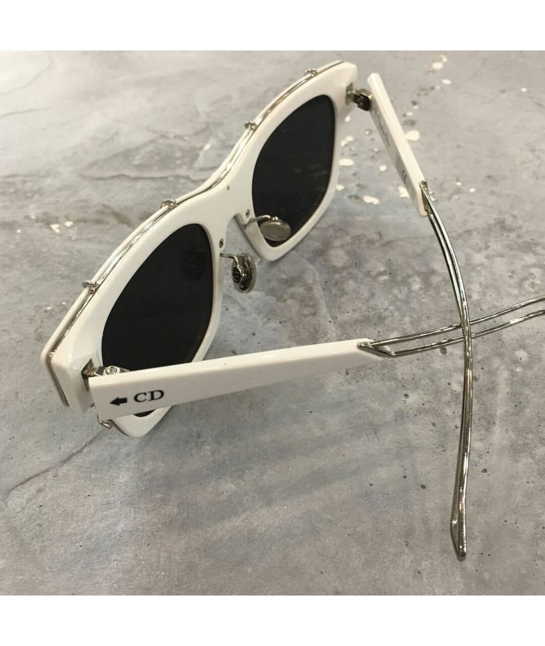 CHRISTIAN DIOR PRE-OWNED Белые пластиковые солнцезащитные очки, фото 4