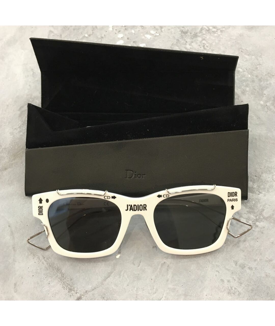 CHRISTIAN DIOR PRE-OWNED Белые пластиковые солнцезащитные очки, фото 5
