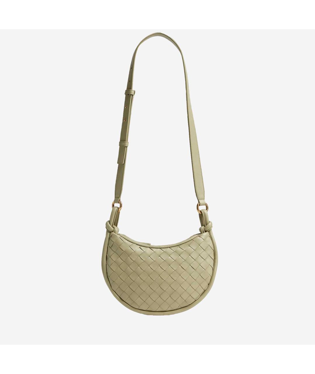 BOTTEGA VENETA Зеленая кожаная сумка через плечо, фото 5