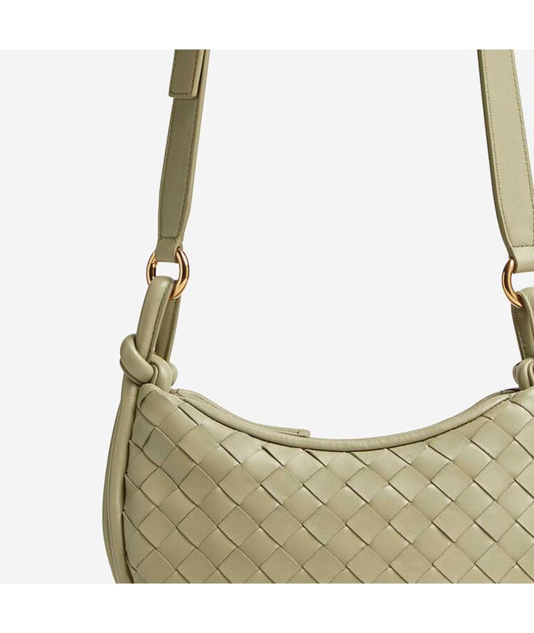 BOTTEGA VENETA Зеленая кожаная сумка через плечо, фото 4