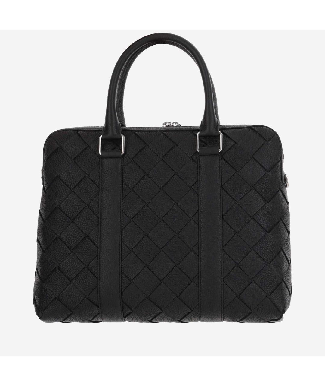 BOTTEGA VENETA Черный кожаный портфель, фото 3