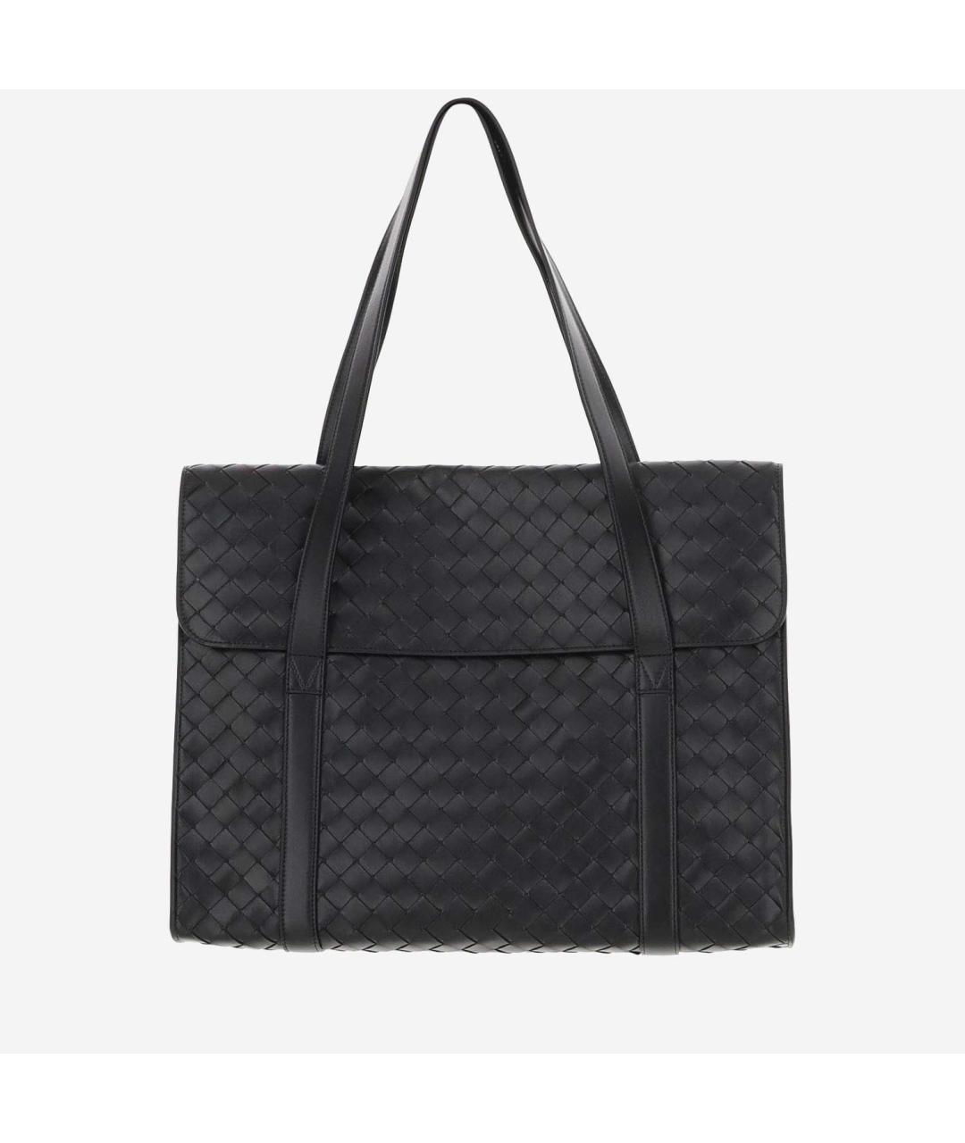 BOTTEGA VENETA Черный кожаный портфель, фото 4