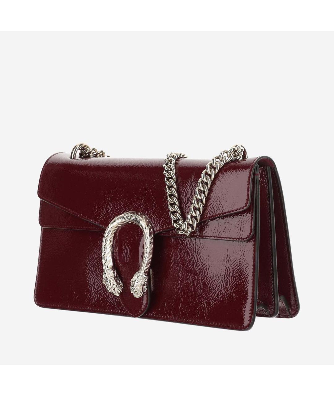 GUCCI Бордовая кожаная сумка через плечо, фото 3