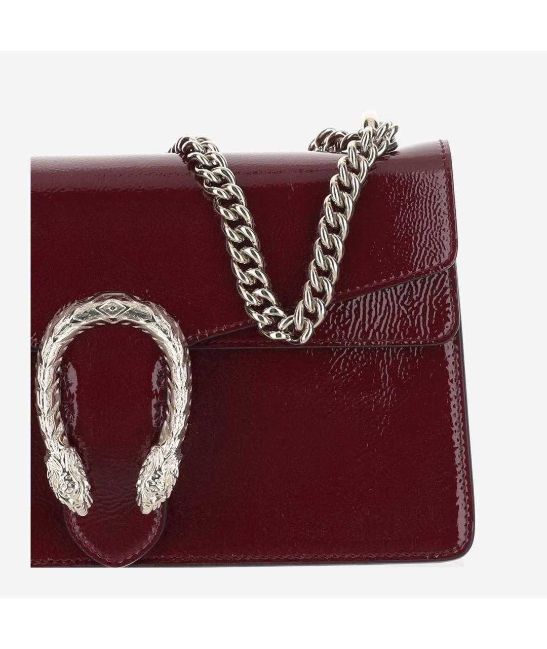 GUCCI Бордовая кожаная сумка через плечо, фото 4