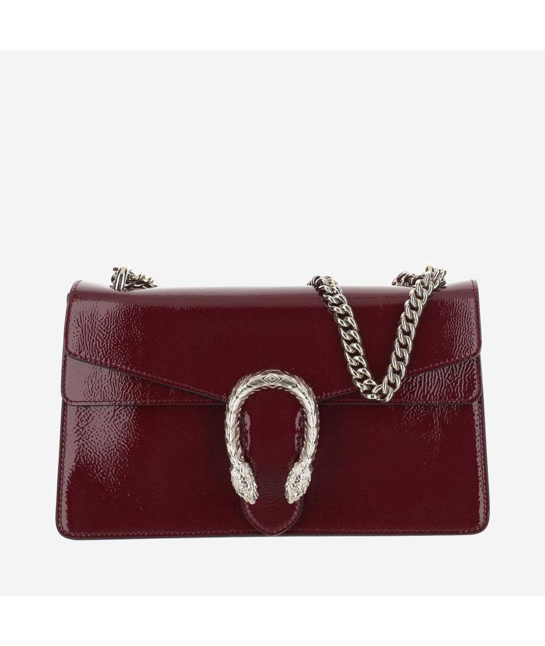 GUCCI Бордовая кожаная сумка через плечо, фото 5