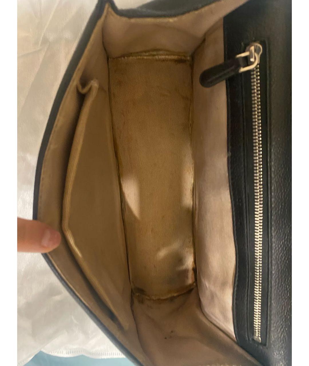 CHRISTIAN DIOR Черная кожаная сумка через плечо, фото 5