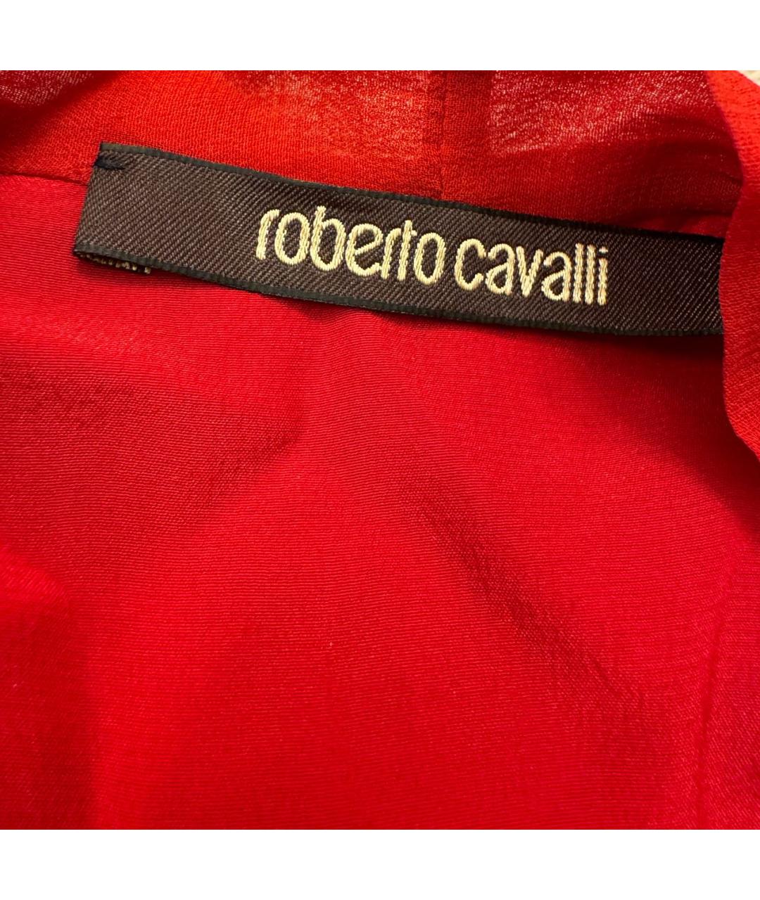 ROBERTO CAVALLI Красное шелковое коктейльное платье, фото 4