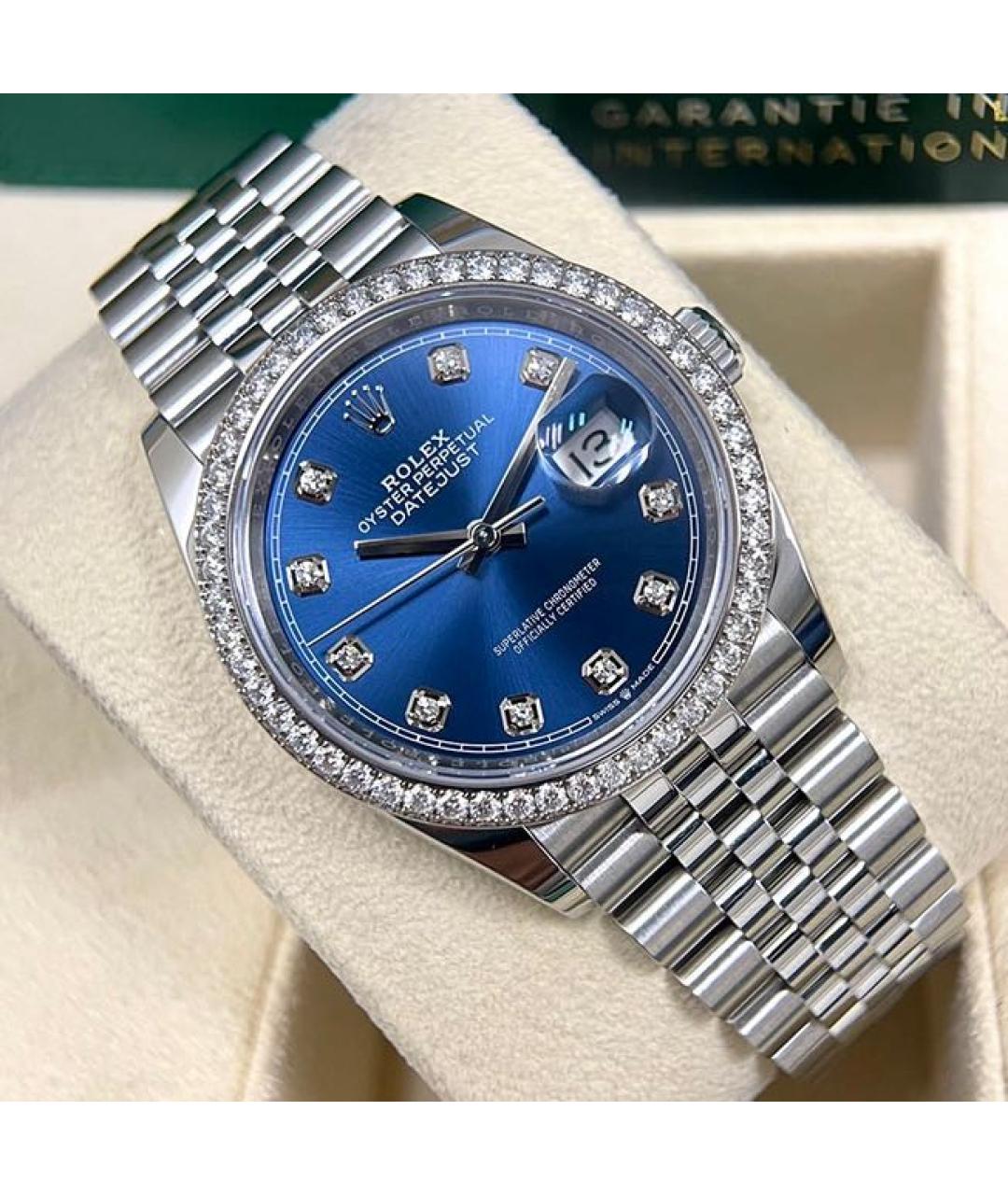 ROLEX Синие часы из белого золота, фото 2