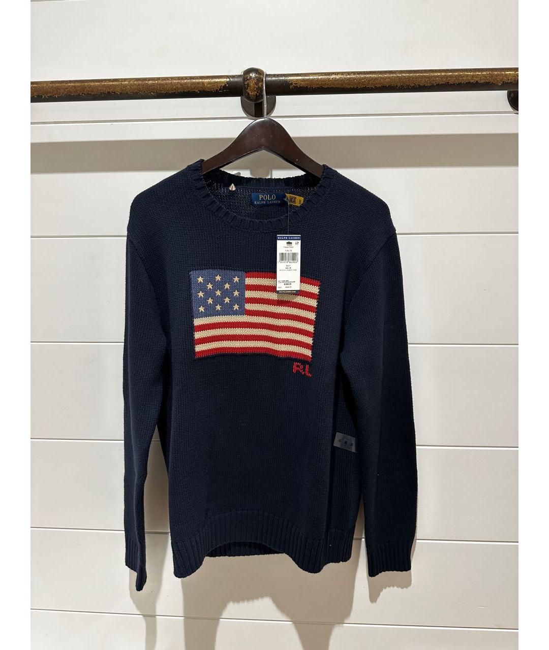 POLO RALPH LAUREN Темно-синий шерстяной джемпер / свитер, фото 4